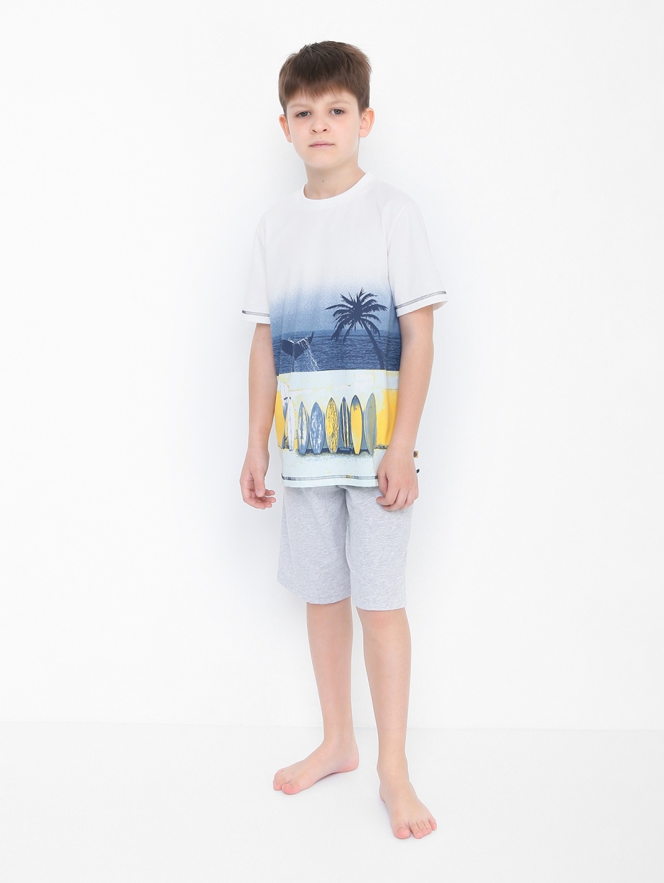 Хлопковая пижама с принтом - МодельОбщийВид